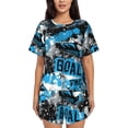 thumbnail image 1 of Bixox Women's Football Time Printed Pajama Set 2 Piece Lounge Set Top and Shorts Soft Pajamas, Shorts with Pockets, 1 of 7