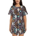 thumbnail image 1 of Bixox Women's Forest Cute Owl Printed Pajama Set 2 Piece Lounge Set Top and Shorts Soft Pajamas, Shorts with Pockets, 1 of 7