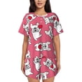 thumbnail image 1 of Bixox Women's French Bulldog Printed Pajama Set 2 Piece Lounge Set Top and Shorts Soft Pajamas, Shorts with Pockets, 1 of 7