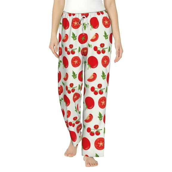 Bixox Women's Fresh Red Tomato Patterned Pajama Pants Loungewear