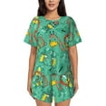 thumbnail image 1 of Bixox Women's Funny Animals in Jungle Printed Pajama Set 2 Piece Lounge Set Top and Shorts Soft Pajamas, Shorts with Pockets, 1 of 7