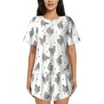 thumbnail image 1 of Bixox Women's Funny Chicken Printed Pajama Set 2 Piece Lounge Set Top and Shorts Soft Pajamas, Shorts with Pockets, 1 of 7