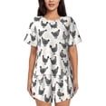 thumbnail image 1 of Bixox Women's Funny Chicken Printed Pajama Set 2 Piece Lounge Set Top and Shorts Soft Pajamas, Shorts with Pockets, 1 of 7