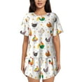 thumbnail image 1 of Bixox Women's Funny Chicken Printed Pajama Set 2 Piece Lounge Set Top and Shorts Soft Pajamas, Shorts with Pockets, 1 of 7