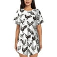 Bixox Women's Funny Chicken Printed Pajama Set 2 Piece Lounge Set Top