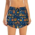 thumbnail image 1 of Bixox Women's Funny Steam Train pattern 2 in 1 Running Shorts - Lightweight Athletic Workout Gym Yoga Shorts Liner with Pockets - Medium, 1 of 7