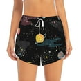 thumbnail image 1 of Bixox Women's Galaxy pattern 2 in 1 Running Shorts - Lightweight Athletic Workout Gym Yoga Shorts Liner with Pockets - Large, 1 of 7