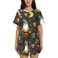 thumbnail image 1 of Bixox Women's Gnome Insect Frog Printed Pajama Set 2 Piece Lounge Set Top and Shorts Soft Pajamas, Shorts with Pockets, 1 of 7