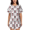 thumbnail image 1 of Bixox Women's Gnomes and Hearts Printed Pajama Set 2 Piece Lounge Set Top and Shorts Soft Pajamas, Shorts with Pockets, 1 of 7