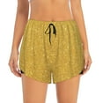 thumbnail image 1 of Bixox Women's Gold Shiny pattern 2 in 1 Running Shorts - Lightweight Athletic Workout Gym Yoga Shorts Liner with Pockets - Medium, 1 of 7