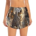 thumbnail image 1 of Bixox Women's Golden White Tiger pattern 2 in 1 Running Shorts - Lightweight Athletic Workout Gym Yoga Shorts Liner with Pockets - XX-Large, 1 of 5
