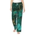 thumbnail image 1 of Bixox Women's Green Gold Glitter Patterned Pajama Pants Loungewear, 1 of 5
