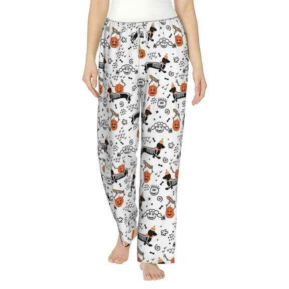 Bixox Women's Halloween Dachshund Patterned Pajama Pants Loungewear