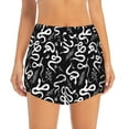 thumbnail image 1 of Bixox Women's Hand Drawn Snake pattern 2 in 1 Running Shorts - Lightweight Athletic Workout Gym Yoga Shorts Liner with Pockets -, 1 of 7