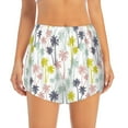 thumbnail image 1 of Bixox Women's Hawaiian Coconut Tree pattern 2 in 1 Running Shorts - Lightweight Athletic Workout Gym Yoga Shorts Liner with Pockets - Large, 1 of 7