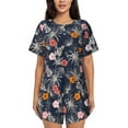 thumbnail image 1 of Bixox Women's Hawaiian Style Printed Pajama Set 2 Piece Lounge Set Top and Shorts Soft Pajamas, Shorts with Pockets, 1 of 7