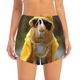 thumbnail image 1 of Bixox Women's Heavy Metal Style Guinea Pig pattern 2 in 1 Running Shorts - Lightweight Athletic Workout Gym Yoga Shorts Liner with Pockets - Large, 1 of 5