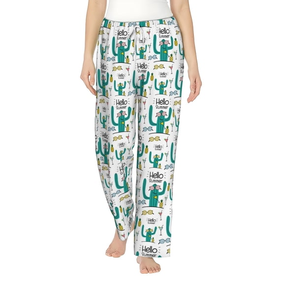 Bixox Women's Hello Summer Patterned Pajama Pants Loungewear