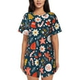 thumbnail image 1 of Bixox Women's Holiday Christmas Cookies Printed Pajama Set 2 Piece Lounge Set Top and Shorts Soft Pajamas, Shorts with Pockets, 1 of 7
