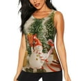 thumbnail image 1 of Bixox Women's Holiday Christmas Stars Printed Sleeveless Fitness Workout Running Quick-Dry Tank Top, 1 of 7