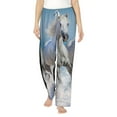 thumbnail image 1 of Bixox Women's Horses Running Through The Water Patterned Pajama Pants Loungewear, 1 of 5