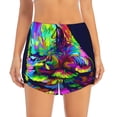 thumbnail image 1 of Bixox Women's Howling Wolf pattern 2 in 1 Running Shorts - Lightweight Athletic Workout Gym Yoga Shorts Liner with Pockets - X-Large, 1 of 7