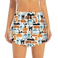 thumbnail image 1 of Bixox Women's Industrial Transportations pattern 2 in 1 Running Shorts - Lightweight Athletic Workout Gym Yoga Shorts Liner with Pockets - Large, 1 of 7