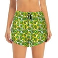 thumbnail image 1 of Bixox Women's Kiwi Fruits Summer pattern 2 in 1 Running Shorts - Lightweight Athletic Workout Gym Yoga Shorts Liner with Pockets -, 1 of 7