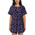 thumbnail image 1 of Bixox Women's Lavender Flowers Printed Pajama Set 2 Piece Lounge Set Top and Shorts Soft Pajamas, Shorts with Pockets, 1 of 7