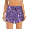 thumbnail image 1 of Bixox Women's Lavender Flowers pattern 2 in 1 Running Shorts - Lightweight Athletic Workout Gym Yoga Shorts Liner with Pockets - Large, 1 of 7