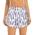 thumbnail image 1 of Bixox Women's Lavender Flowers pattern 2 in 1 Running Shorts - Lightweight Athletic Workout Gym Yoga Shorts Liner with Pockets - XX-Large, 1 of 7