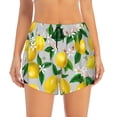 thumbnail image 1 of Bixox Women's Lemon Seamless Pattern Oil Painting Effect pattern 2 in 1 Running Shorts - Lightweight Athletic Workout Gym Yoga Shorts Liner with Pockets - Small, 1 of 7