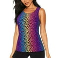 thumbnail image 1 of Bixox Women's Leopard Neon Rainbow Gradient Printed Sleeveless Fitness Workout Running Quick-Dry Tank Top, 1 of 7