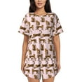 thumbnail image 1 of Bixox Women's Leopard Print Printed Pajama Set 2 Piece Lounge Set Top and Shorts Soft Pajamas, Shorts with Pockets, 1 of 1