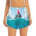 thumbnail image 1 of Bixox Women's Lighthouse Sea Port pattern 2 in 1 Running Shorts - Lightweight Athletic Workout Gym Yoga Shorts Liner with Pockets - Medium, 1 of 7