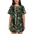 thumbnail image 1 of Bixox Women's Lilies Flowers Printed Pajama Set 2 Piece Lounge Set Top and Shorts Soft Pajamas, Shorts with Pockets, 1 of 7