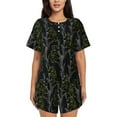thumbnail image 1 of Bixox Women's Lilies Flowers Printed Pajama Set 2 Piece Lounge Set Top and Shorts Soft Pajamas, Shorts with Pockets, 1 of 7