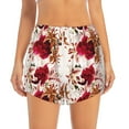 thumbnail image 1 of Bixox Women's Lilies Flowers pattern 2 in 1 Running Shorts - Lightweight Athletic Workout Gym Yoga Shorts Liner with Pockets - Large, 1 of 7