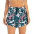 thumbnail image 1 of Bixox Women's Lilies Flowers pattern 2 in 1 Running Shorts - Lightweight Athletic Workout Gym Yoga Shorts Liner with Pockets - Small, 1 of 7