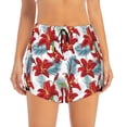 thumbnail image 1 of Bixox Women's Lilies Flowers pattern 2 in 1 Running Shorts - Lightweight Athletic Workout Gym Yoga Shorts Liner with Pockets - X-Large, 1 of 7