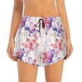thumbnail image 1 of Bixox Women's Lilies Flowers pattern 2 in 1 Running Shorts - Lightweight Athletic Workout Gym Yoga Shorts Liner with Pockets - Small, 1 of 7