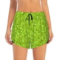 thumbnail image 1 of Bixox Women's Lime green glitter pattern 2 in 1 Running Shorts - Lightweight Athletic Workout Gym Yoga Shorts Liner with Pockets - Medium, 1 of 5
