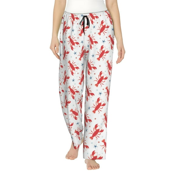 Bixox Women's Lobsters And Sea Stars Patterned Pajama Pants Loungewear