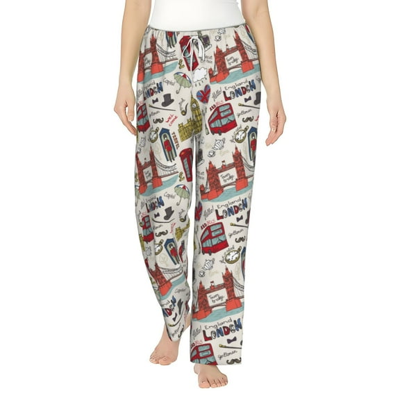 Bixox Women's London Landmark1 Patterned Pajama Pants Loungewear