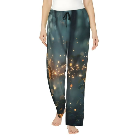 Bixox Women's Magical Butterfly In Forest Patterned Pajama Pants Loungewear