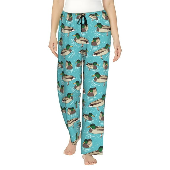Bixox Women's Mallard Ducks Swimming In The Lake Patterned Pajama Pants Loungewear