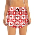 thumbnail image 1 of Bixox Women's Maple Leaves1 pattern 2 in 1 Running Shorts - Lightweight Athletic Workout Gym Yoga Shorts Liner with Pockets - Medium, 1 of 7