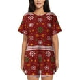 thumbnail image 1 of Bixox Women's Merry Christmas Printed Pajama Set 2 Piece Lounge Set Top and Shorts Soft Pajamas, Shorts with Pockets, 1 of 7