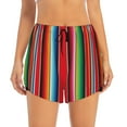 thumbnail image 1 of Bixox Women's Mexican Serape Blanket Stripes pattern 2 in 1 Running Shorts - Lightweight Athletic Workout Gym Yoga Shorts Liner with Pockets - XX-Large, 1 of 7