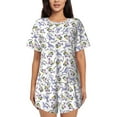 thumbnail image 1 of Bixox Women's Monkey Submarine Captain Printed Pajama Set 2 Piece Lounge Set Top and Shorts Soft Pajamas, Shorts with Pockets, 1 of 7